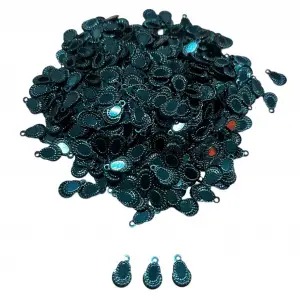 Pleksi Oya İşleme Pulu Hürrem Küpe Model (Petrol Mavi) (pul05-14)