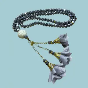 99lu Büyük Boy Gül Püsküllü Kristal Tespih (tsph07-12)