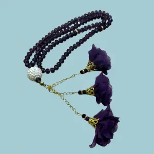 99lu Büyük Boy Gül Püsküllü Kristal Tespih (tsph07-14)