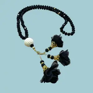 99lu Büyük Boy Gül Püsküllü Kristal Tespih (tsph07-16)