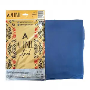 Altınel İpek İndigo Mavi Düz Poşetli Yazma (AE-271-13)