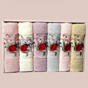 Anemon Jakarlı 3d Nakışlı 50x90 cm 6 adet Havlu (anemon01)