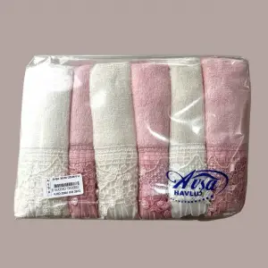 Avşa Güpürlü Üzüm 30x50 Kadife 6 adet Havlu (avsa02)