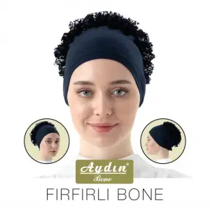 Aydın Dantel Fırfırlı Bone Siyah (FF9901)