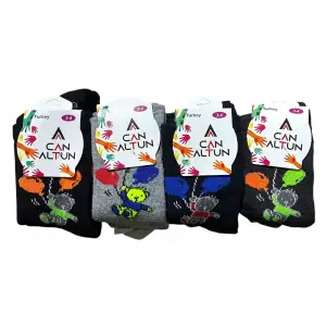 Canaltun Erkek Çocuk Havlu Soket Çorap 12li Paket (Yaş:3-4) (EC-89-01)