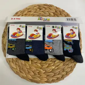 Canaltun Erkek Çocuk Penye Soket Çorap 12li Paket (Yaş:3-4) (EC-99-10)