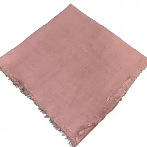 Kampanyalı Düz Flamlı Keten Eşarp Pudra (Dzf98-06)