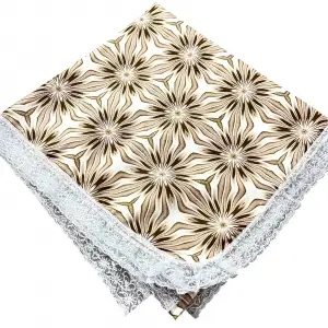 Kenarı Dantelli Desenli Sofra 140x140 cm 1 Adet(Sofra9502)