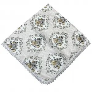 Kenarı Dantelli Desenli Sofra 140x140 cm 1 Adet(Sofra9509)