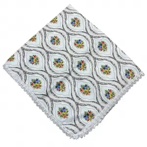 Kenarı Dantelli Desenli Sofra 140x140 cm 1 Adet(Sofra9515)