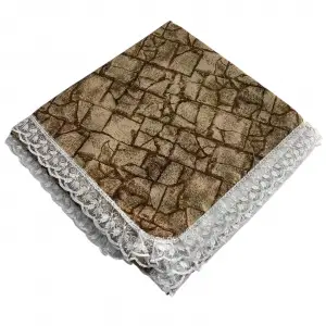 Kenarı Dantelli Desenli Sofra 140x140 cm 1 Adet(Sofra9523)