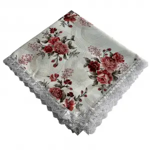 Kenarı Dantelli Desenli Sofra 140x140 cm 1 Adet(Sofra9526)