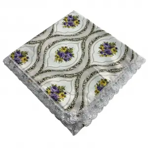 Kenarı Dantelli Desenli Sofra 140x140 cm 1 Adet(Sofra9528)