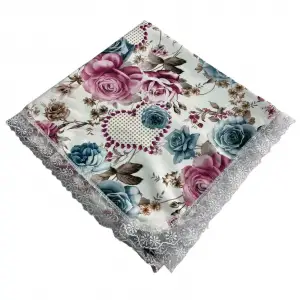 Kenarı Dantelli Desenli Sofra 140x140 cm 1 Adet(Sofra9531)