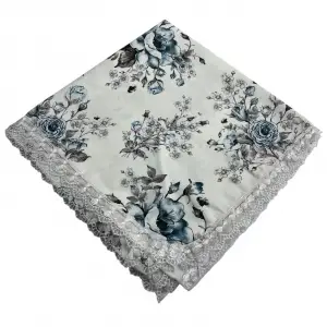 Kenarı Dantelli Desenli Sofra 140x140 cm 1 Adet(Sofra9532)