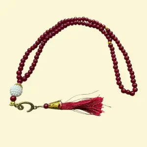 Kırmızı Püsküllü İnci Tespih (tsph01-10)