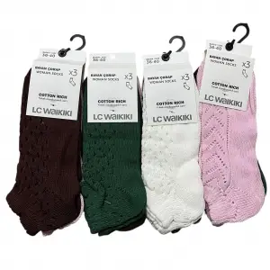 LC Örgü Pamuk Kadın Patik Çorap 12li Paket (BC-95-08)