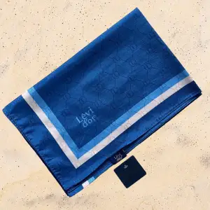 Levidor Şerit Kenarlı Monogram Şal (Mng9903)