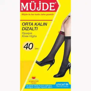 Müjde 40 Denye Orta Kalın Dizaltı Çorap 12lı Paket Renk:Ten (BC-98-05)