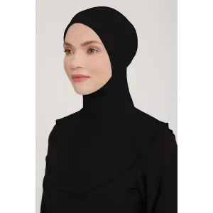 Penye Tesettür Siyah Boyunuklu Bone (Klk9904)