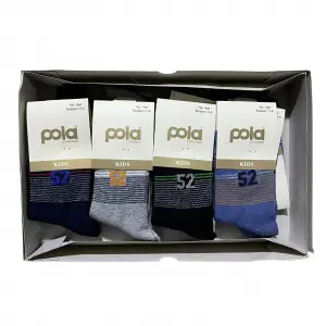 Pola Erkek Çocuk Penye Soket Çorap 12li Paket (Yaş:5-6) (EC-90-06)