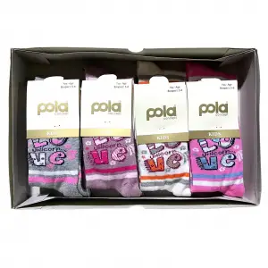 Pola Kız Çocuk Penye Soket Çorap 12li Paket (Yaş:5-6) (KC-90-02)