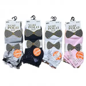 Pologri Kadın Patik Çorap 12li Paket (b-43) (BC-95-03)