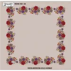 Reyyan 100 cm Ortası Boş Oyalık Yazma (ryyn-424-06)