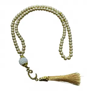 Sarı Püsküllü İnci Tespih (tsph01-04)