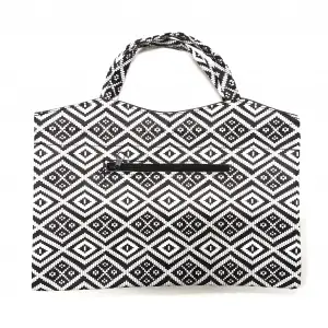 Siyah Beyaz Deri Oya Çantaşı(ÇNT9901)