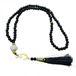 Siyah Püsküllü İnci Tespih (tsph01-01)