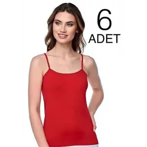 Tutku Kadın İp Askılı Atlet Kırmızı (tka03)