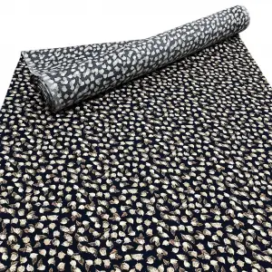 Yeni Sezon Tek En İthal Pamuk Viskon Kumaş Lacivert zemin (90 cm) (VSK01-246)