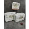 Nakışlı Çeyizlik 3lü Hurç Seti Krem (hurc8002)