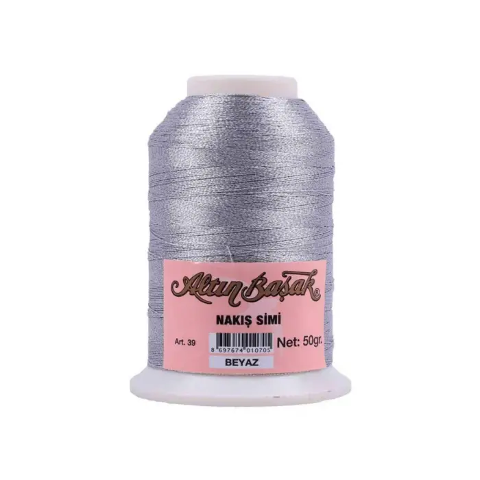 Altınbaşak 50 Gram Simli Nakış İpi İpi Renk:BEYAZ