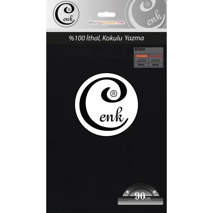 Cenk 90 cm Düz Renk Siyah Yazma (90cm-999)