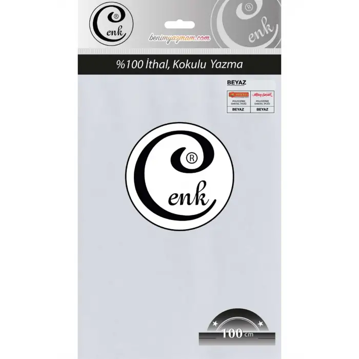 Cenk Düz Renk 100cm Beyaz Yazma (301-000)