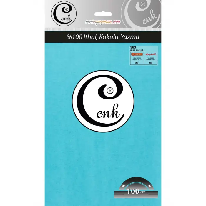 Cenk Düz Renk 100cm Buz Mavi Yazma (301-363)