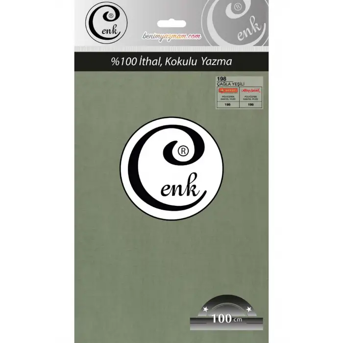 Cenk Düz Renk 100cm Çagla Yeşili Yazma (301-198)
