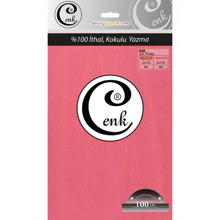 Cenk Düz Renk 100cm Gül Pembe Yazma (301-649)