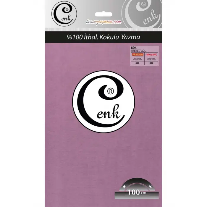 Cenk Düz Renk 100cm Pastel Gül Yazma (301-694)