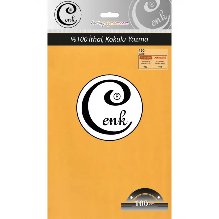 Cenk Düz Renk 100cm Sarı Yazma (301-450)