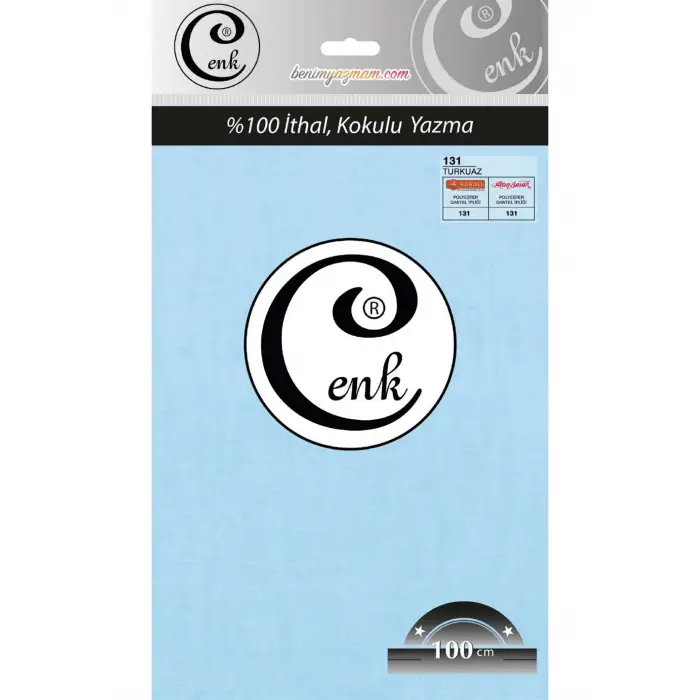 Cenk Düz Renk 100cm Turkuaz Yazma (301-131)