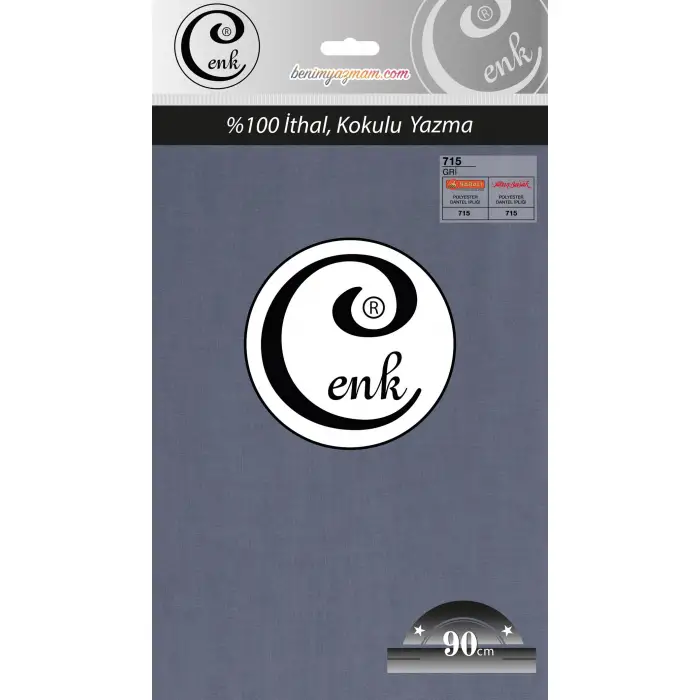 Cenk Yazma 90cm Düz Gri Tekli Poşet Yazma (90cm-715)