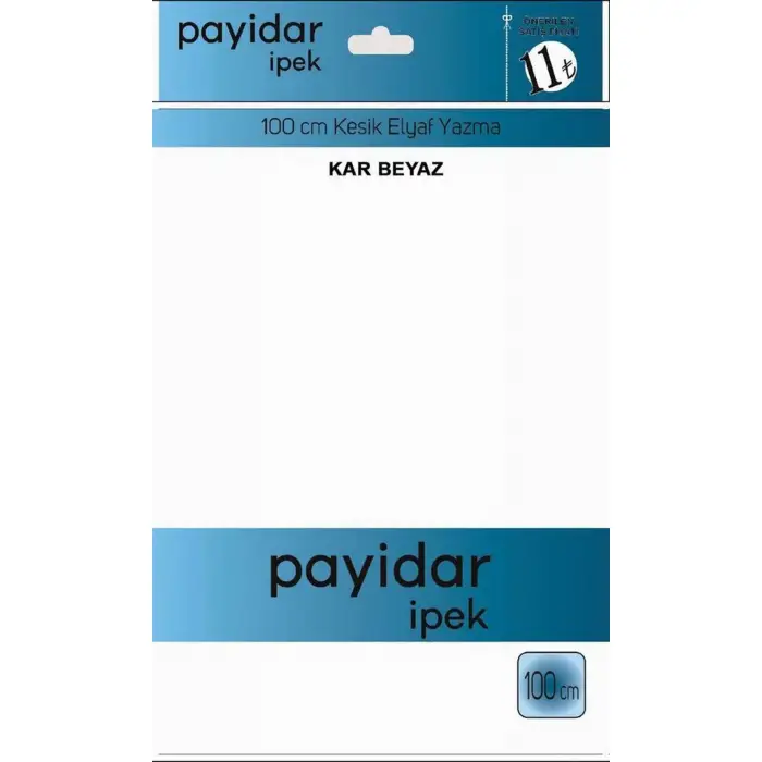 Payidar İpek 100 Cm Beyaz Düz Poşetli Yazma (PYR-601-000)