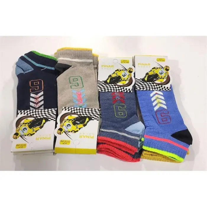 Erkek Çocuk Penye Patik Çorap 12li Paket (Yaş:11-12) (EC-99-05)