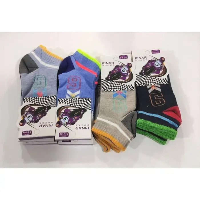 Erkek Çocuk Penye Patik Çorap 12li Paket (Yaş:5-6) (EC-99-02)
