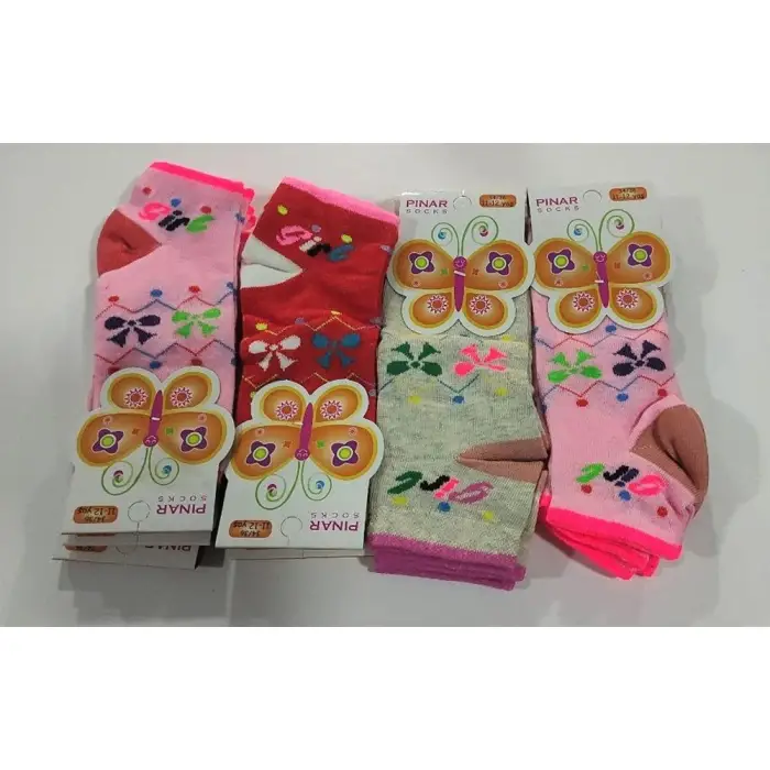 Kız Çocuk Penye Patik Çorap 12li Paket (Yaş:11-12) (KC-99-05)