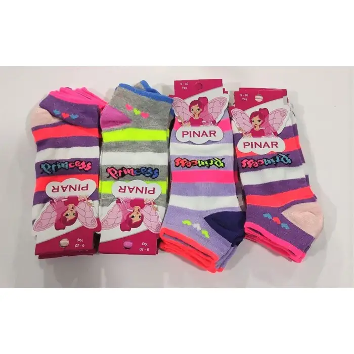Kız Çocuk Penye Patik Çorap 12li Paket (Yaş:9-10) (KC-99-04)