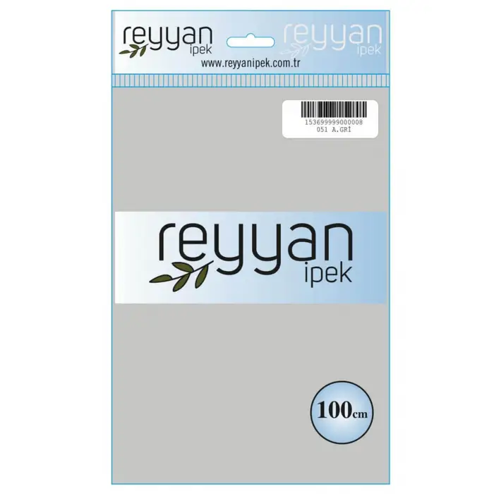 Reyyan İpek 100 Cm Düz Poşetli Yazma Açık Gri-9851